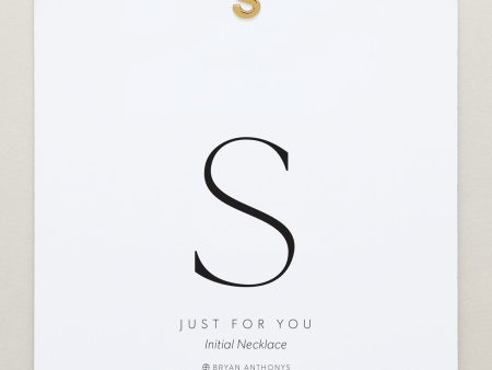 Just For You Initial Necklace — S For Discount