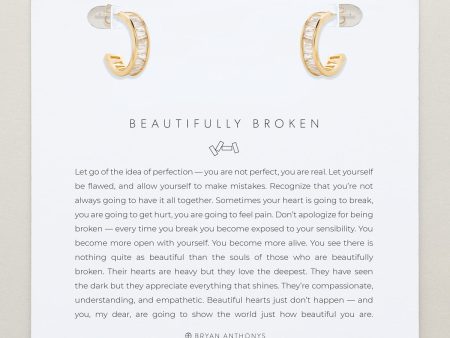 Beautifully Broken Baguette Mini Hoop Earrings For Discount