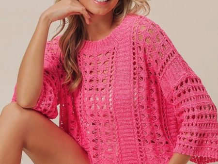 Fuchsia Crochet Top Online