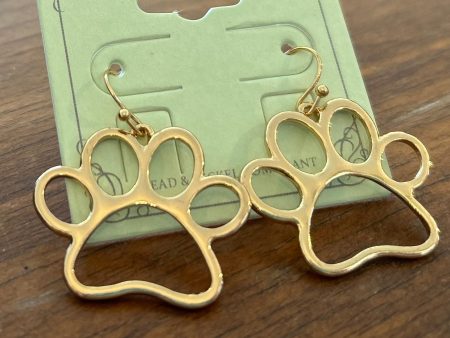 Gold Paw cut out earrings on Sale