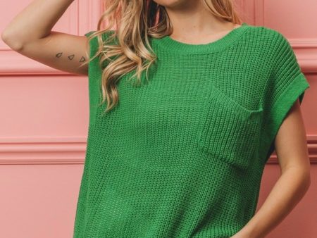 Kelly Green Sweater Top on Sale