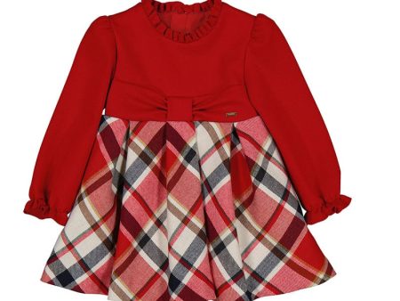 MAYORAL - Plaid Dress - Red For Discount