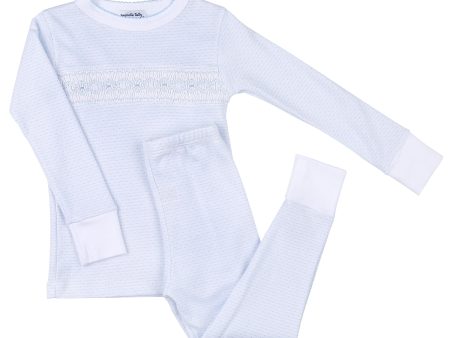 MAGNOLIA BABY - Hugo Smocked Pyjamas - Blue Online Hot Sale