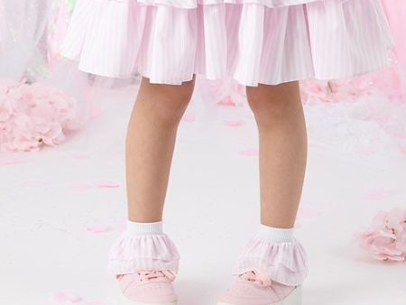 A DEE - Capri Heavenly Hydrangea Seersucker Frill Ankle Socks  - Bright White Hot on Sale