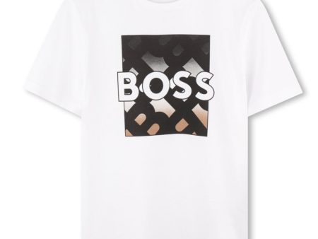 BOSS - Graphic Logo T-Shirt -  White Cheap