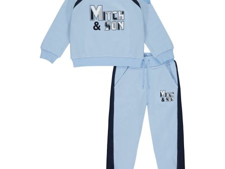 MITCH & SON - Patrick Logo Graphic Sweatshirt Set - Light Blue Cheap