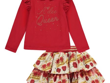 A DEE - A Dee Queen Caitlyn Crown Skirt Set - Red Hot on Sale