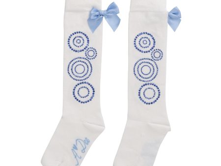 A DEE - A Dee On Ice Perrie Diamante Knee High Socks - Snow White Online Sale