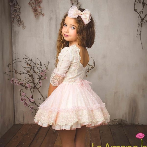 LA AMAPOLA - Princess Dress - Pink Hot on Sale