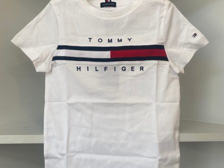 TOMMY HILFIGER - Logo Flag Tee - White Discount