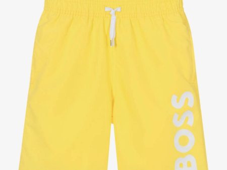 BOSS - Toddler Swim Short Logo - Yellow For Sale