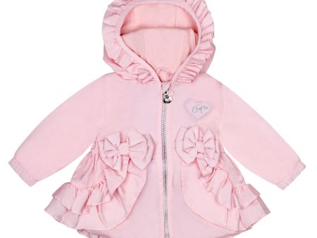 LITTLE A - Jillie Pastel Hearts Frill Jacket - Pink Hot on Sale