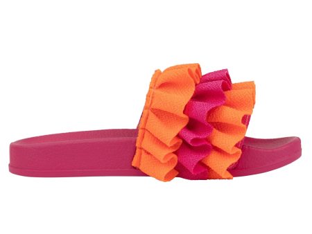 A DEE - Frilly Bold Hearts Frill Sliders - Hot Pink For Sale