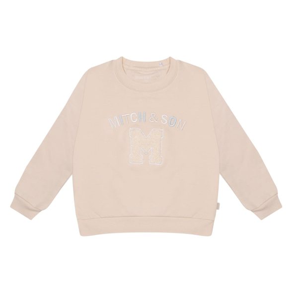 MITCH & SON - Addy Loopy Badge Crewneck Tracksuit - Beige For Discount