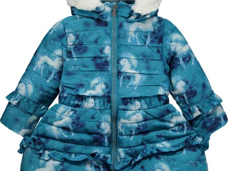 A DEE - Mr Unicorn Amelia Unicorn Print Coat - Teal Fashion