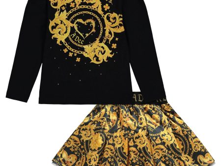 A DEE - Baroque Love Billie Baroque Skirt Set - Black For Cheap