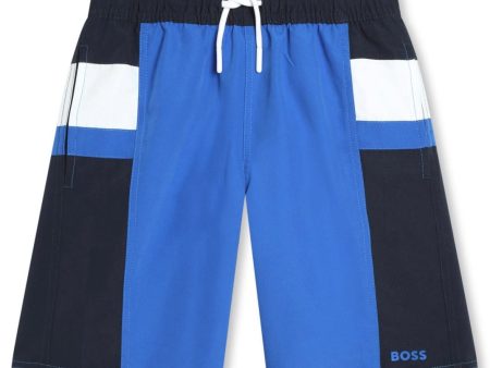 BOSS - Colour Block Swim Short - Blue For Discount