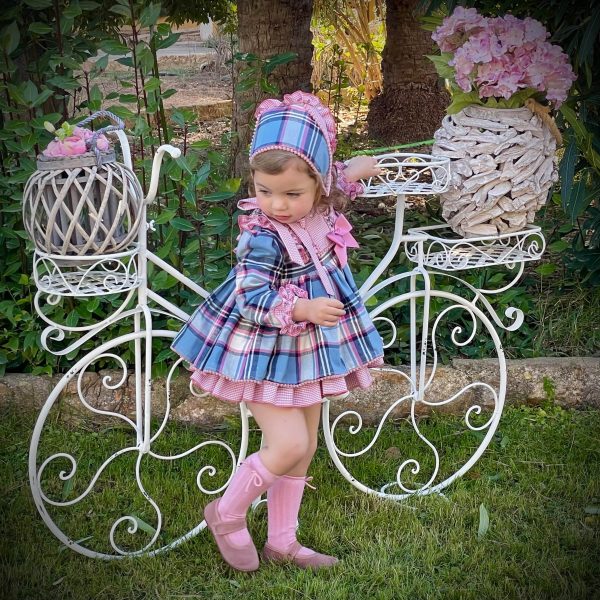 LA AMAPOLA - Cristel Baby Dress - Blue For Sale