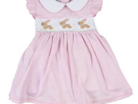 MAGNOLIA BABY - Springtime Bunny Smocked  Dress Set - Pink Online