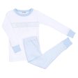 MAGNOLIA BABY -  Arthur Long Smocked Pyjamas - Blue Online Hot Sale