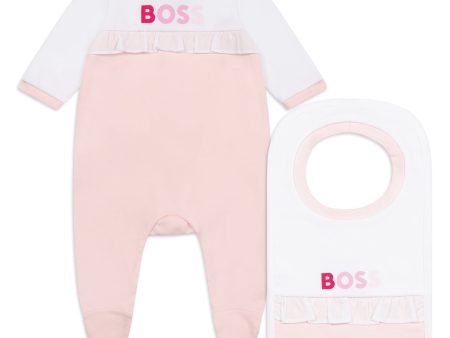 HUGO BOSS - Babygrow & Hat Gift Set - Pink Online Hot Sale