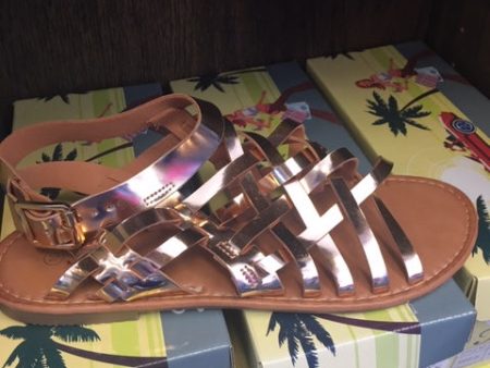 Rose Gold Strappy Sandals Online Hot Sale