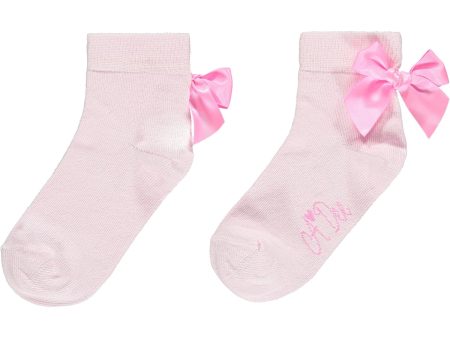 A DEE - Peony Dreams Alaia  Bow Ankle Socks - Pink For Sale