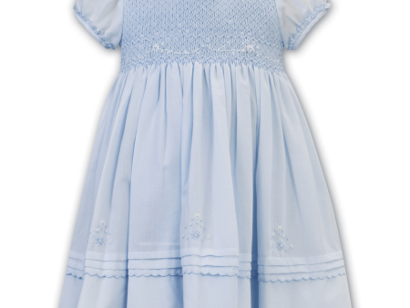 SARAH LOUISE - Peter Pan Collar Smock Dress - Blue For Discount