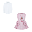 LAPIN HOUSE - Pop Corn Pinafore Set - Pink For Discount