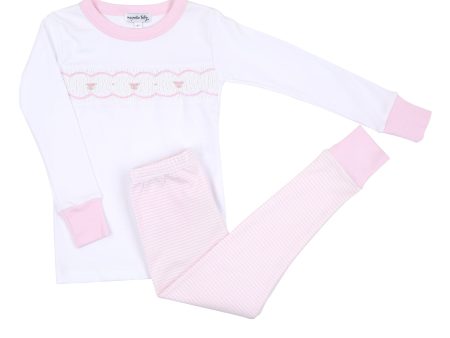 MAGNOLIA BABY - Anna Long Smocked Pyjamas - Pink on Sale