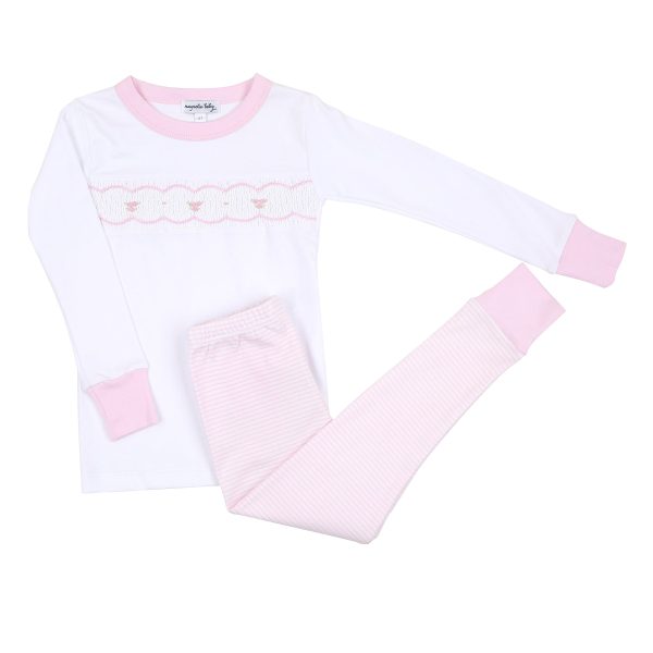 MAGNOLIA BABY - Anna Long Smocked Pyjamas - Pink on Sale