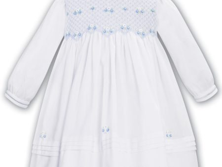 SARAH LOUISE -  Smocked Dress - White Online Sale