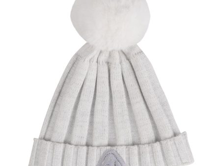 A DEE - A Dee On Ice Paola Knitted Lurex Pom Pom Hat - Snow White on Sale