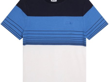 BOSS - Colour Block T-Shirt -  Blue Online Hot Sale