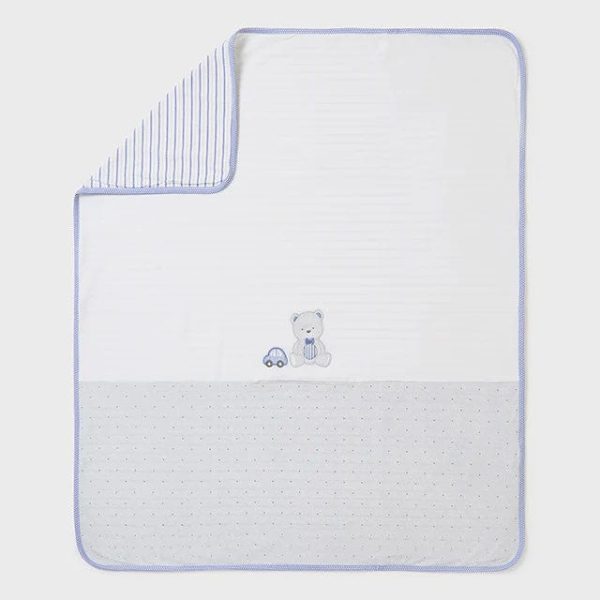 MAYORAL - Baby Bear & Car Blanket - Blue For Sale