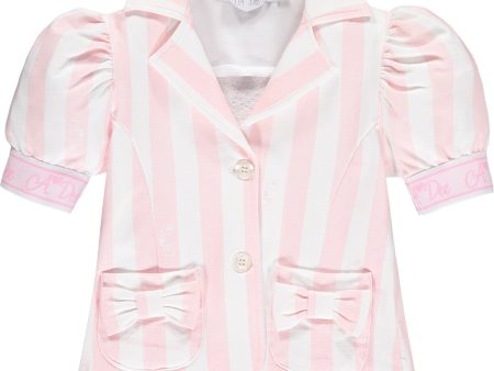 A DEE - Finlay Stripe Blazer - Pink For Discount