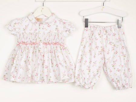 CARAMELO KIDS - Smocked Baby Set - White Online now