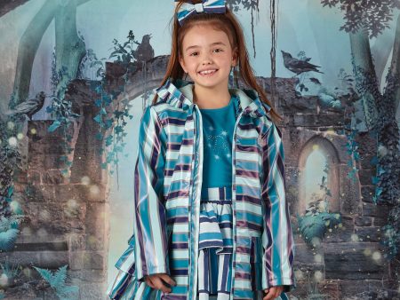 A DEE - Mr Unicorn Anna Stripe Print Raincoat - Aqua Online now