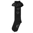 A DEE - Back To School Betty Heart Knee High Socks  - Black Hot on Sale