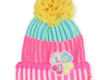 BILLIEBLUSH - Knitted Pom Pom Hat - Multi on Sale