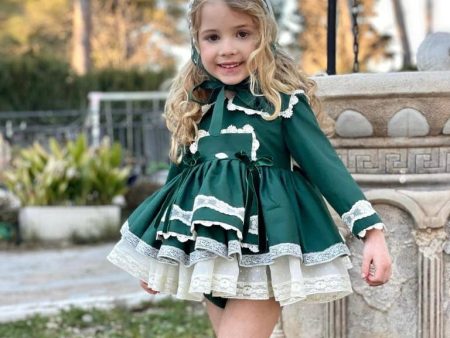 LA AMAPOLA - Valentina Baby Dress - Green Online Sale