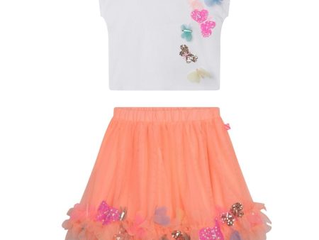 BILLIEBLUSH - Butterfly Skirt Set - Peach Hot on Sale