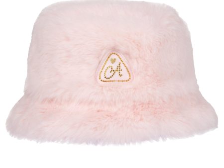 A DEE - Abstract Teddy Sylvia Faux Fur Bucket Hat - Baby Pink Cheap