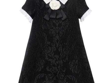 BALLOON CHIC - Damask A Line Dress - Black Online Hot Sale