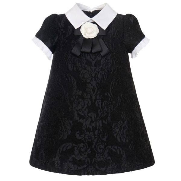 BALLOON CHIC - Damask A Line Dress - Black Online Hot Sale