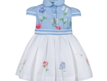 LAPIN HOUSE - Blue Stripe Bow Dress - Blue Cheap