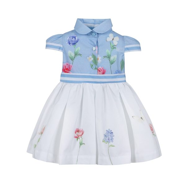 LAPIN HOUSE - Blue Stripe Bow Dress - Blue Cheap