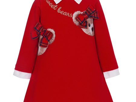 BALLOON CHIC - Teddy Jersey A Line Dress - Red Cheap