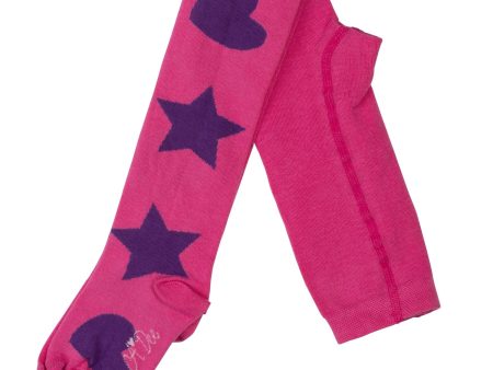 A DEE - Star Love Tamara Hearts & Stars Print Tights - Hot Pink Cheap