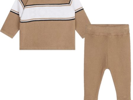 HUGO BOSS - Logo Knit Two Piece -  Tan Online Hot Sale